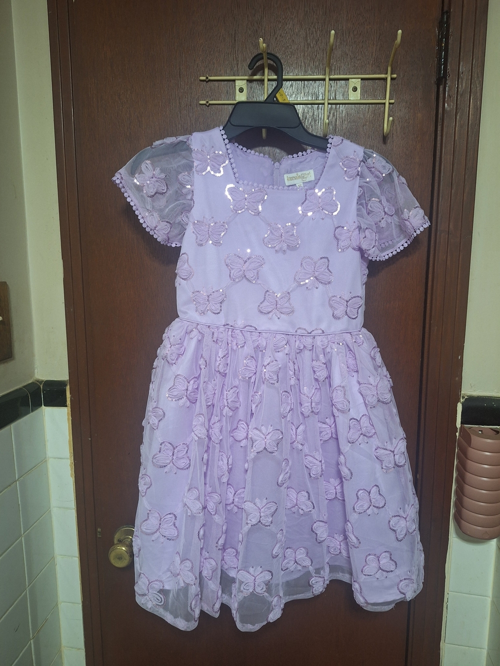 Kensie Girl Lavender Butterfly Appliqué Party Dress